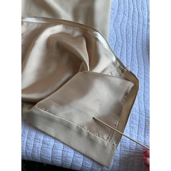 Watters & Watters Long Maxi Evening Wedding Sleeveless Gown Dress SZ 6 Gold Slit - Picture 14 of 14